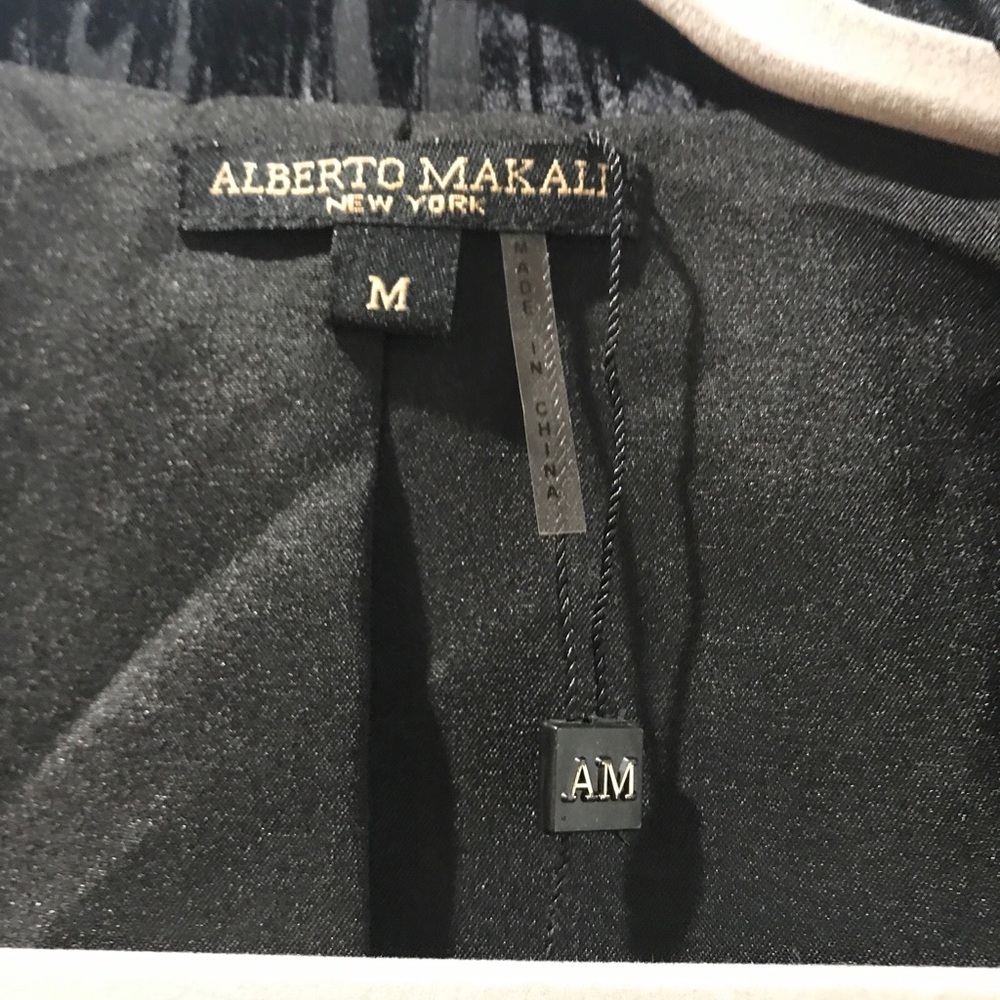 Alberto Makai Black Velvet Blazer M Women Zebra Animal print - Picture 2 of 11